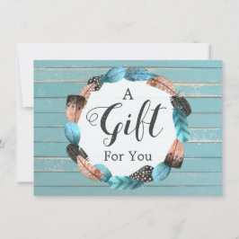 Certificado de Presente Turquesa Rústica Madeira e