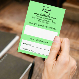 Certificado de Presente Verde Claro para Empresas