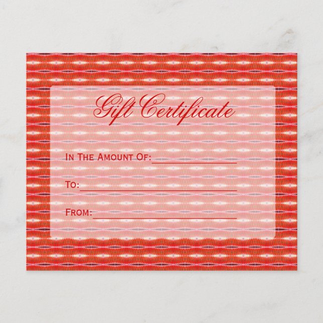 certificado de presente vermelho (Frente)