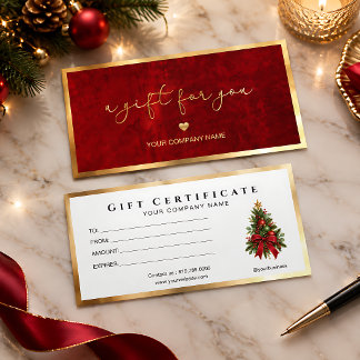 Certificado de Presente Vermelho e Dourado de Feri