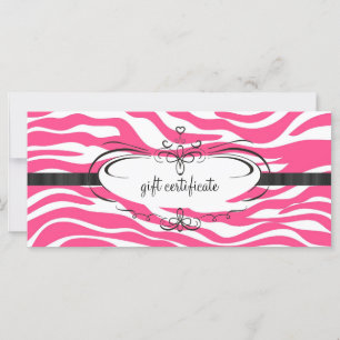 Certificado de Presente Zebra Rosa : Cartão Rack
