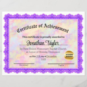 Certificado de Realização de Abstrato Roxo