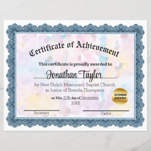 Certificado de Realização do Mosaico Azul
