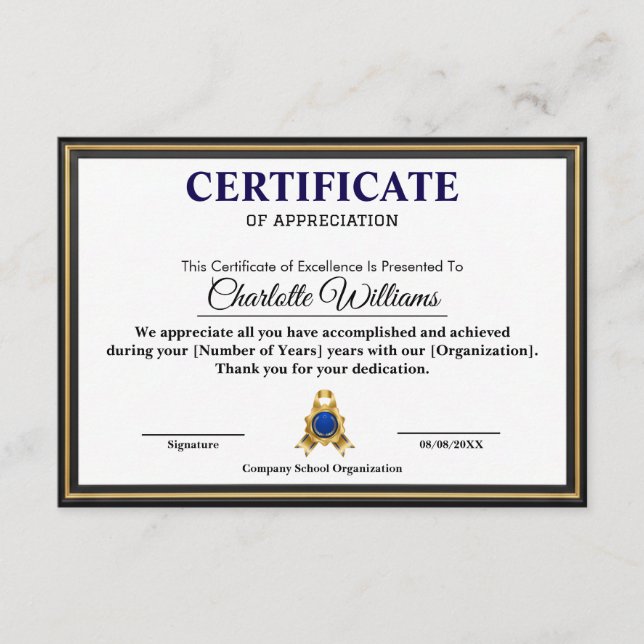 Certificado de Realização Executivo Profissional A (Frente)