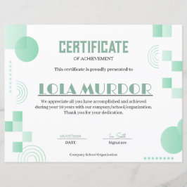 Certificado de Realização Geométrico Moderno Minim