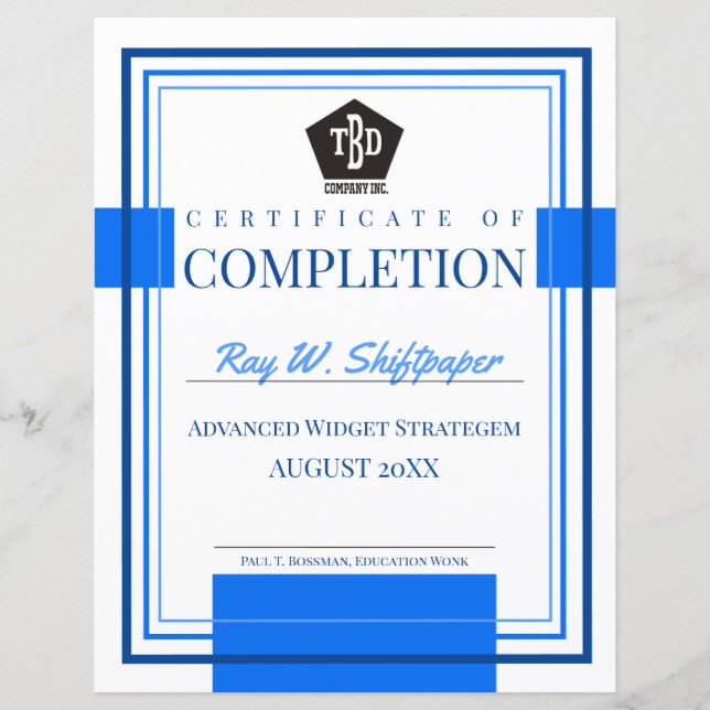 Certificado de reconhecimento de funcionário de co (Frente)