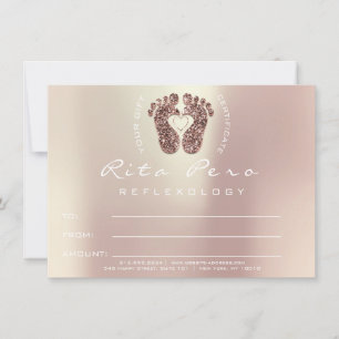 Certificado de Reflexologia Dourada com Rosa de Pé
