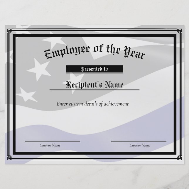 Certificado de Sinalizador de Linha Azul Fino Pers (Frente)