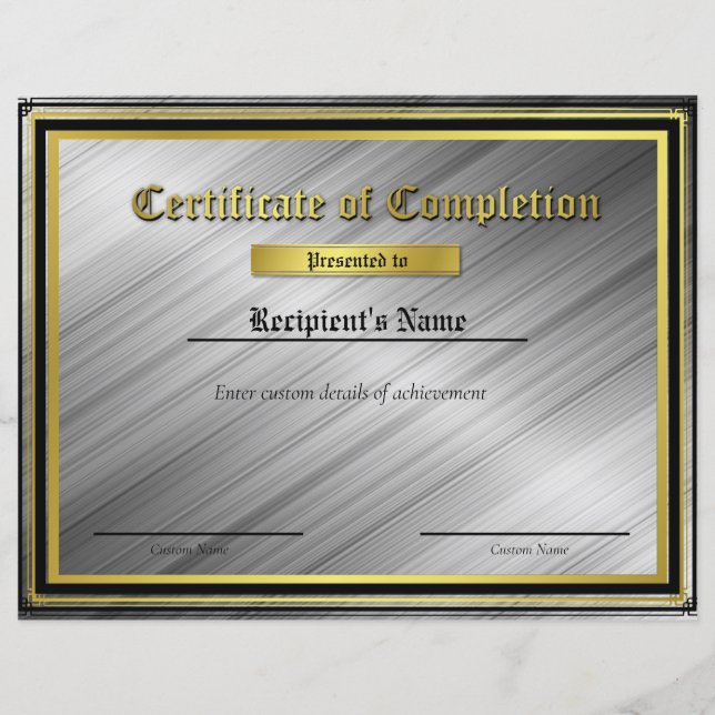 Certificado de Sinalizador de Linha Azul Fino Pers (Frente)