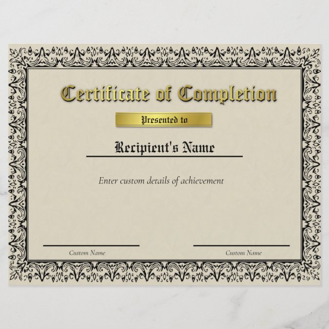 Certificado de Sinalizador de Linha Azul Fino Pers (Frente)