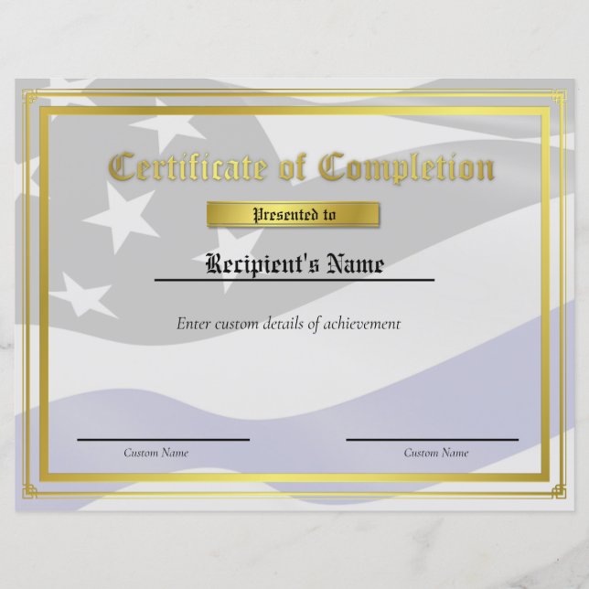 Certificado de Sinalizador de Linha Azul Fino Pers (Frente)