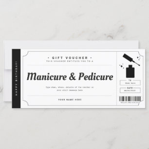Certificado de Voucher de Presente do Manicure Ped