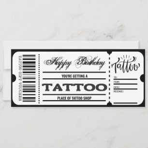 Certificado de Voucher de Tatuagem Cartão de Prese