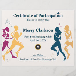 Certificado do Doodle Fast Feet Running Club