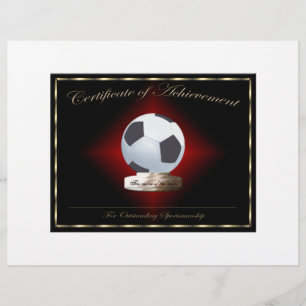 Certificado do futebol da realização