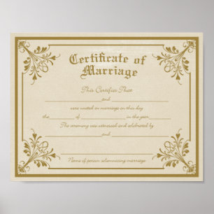Certificado do impressão da arte do casamento