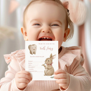 Certificado do Primeiro Dente da Fada da Menina do