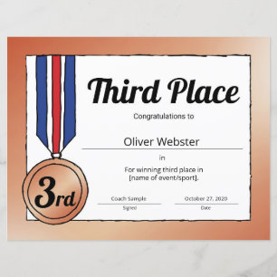 Certificado Esportivo 3º Local
