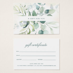 Certificado Eucalyptus Rustic Gift Elegante