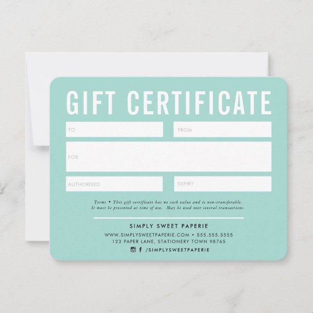 CERTIFICADO GIFT moderna massa comercial pastel (Frente)