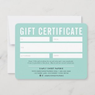 CERTIFICADO GIFT moderna massa comercial pastel