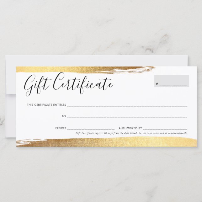CERTIFICADO GIFT VOUCHER elegante dourado dourado  (Frente)