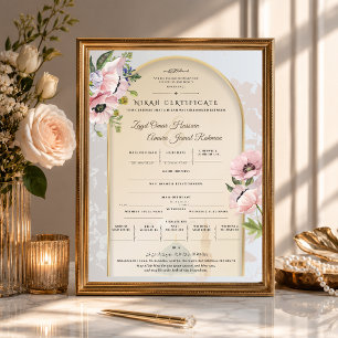 Certificado Islâmico de Nikah Cartão Madinah Blo