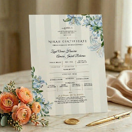 Certificado Islâmico de Nikah | Flor de Lírio Azul
