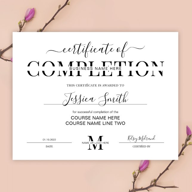 Certificado Minimalista de Conclusão do Curso de P (Criador carregado)