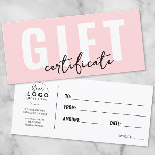 Certificado Mínimo de Oferta de Logotipo Rosa