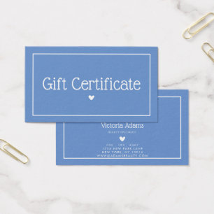 Certificado Mínimo para Presente Azul Cornflower M