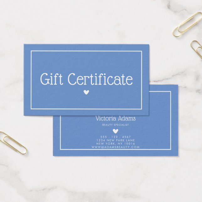 Certificado Mínimo para Presente Azul Cornflower M (Escritótio)