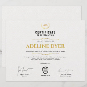 Certificado Modelo de logotipo de empresa modern