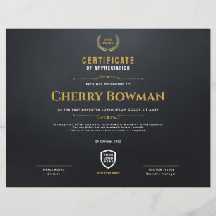 Certificado Modelo de logotipo de empresa modern