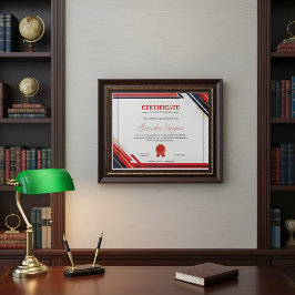 Certificado Moderno de Conquista Profissional Verm