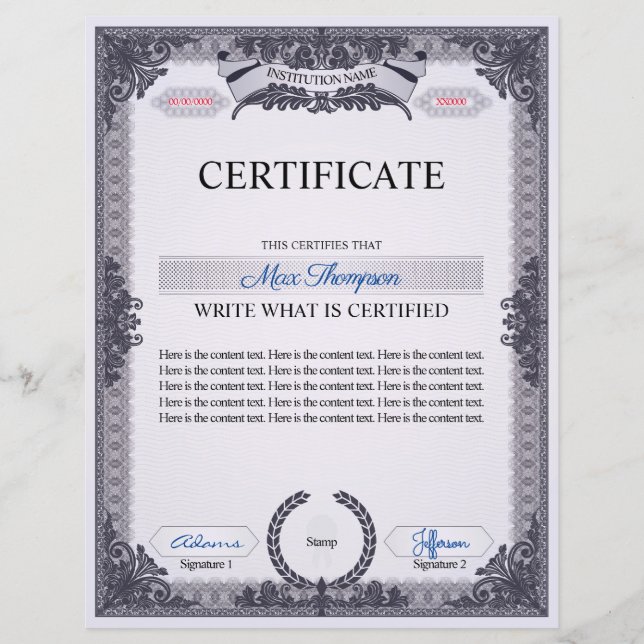 Certificado multiuso (Frente)