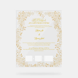 Certificado Nikkah, Contrato Muçulmano,