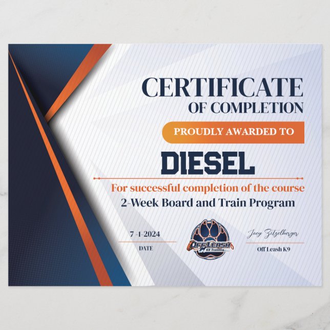 Certificado OLK9 #10 (Frente)