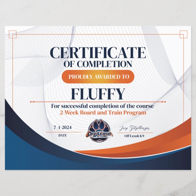 Certificado OLK9 nº 8 (Frente)