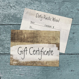 Certificado Presente Madeira Rústica Shabby Grunge