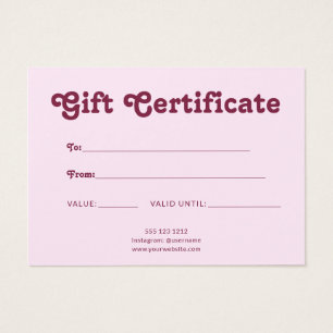 Certificado Rosa Minimalista Retro Divertido