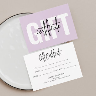 Certificado Roxo de Script Minimalista