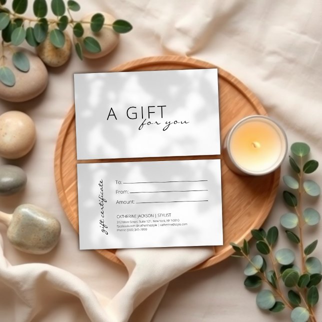 Certificado Spa de Beleza Minimalista Salon (Minimalist Beauty Salon Spa Gift Certificate)