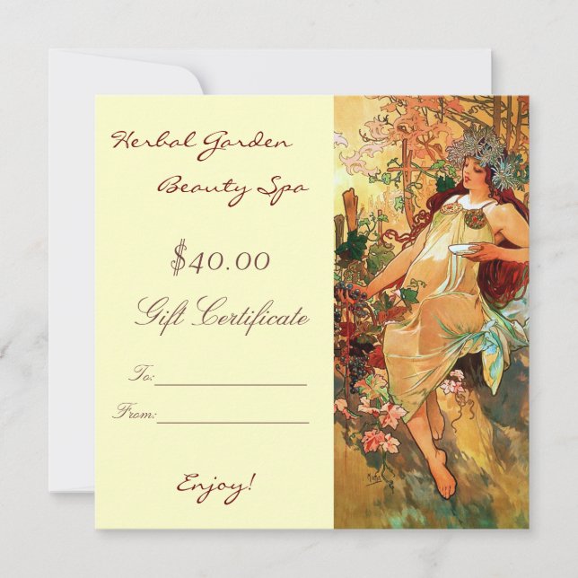 Certificados de oferta do Beauty Spa (Frente)
