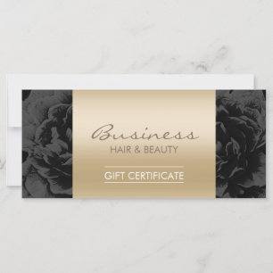Certificados de Presente de Salão Dourado Preto-Fl