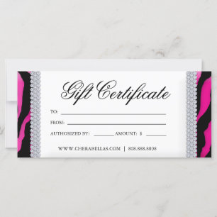Certificados de presentes Tanning Salon Jewelry Pi