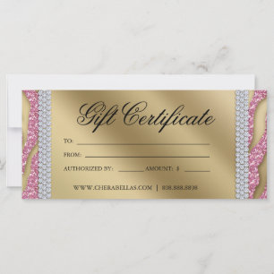 Certificados de presentes Tanning Salon Jewelry Ro