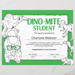 Certificados De Reconhecimento De Estudantes Dino-