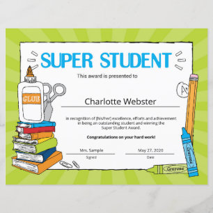 Certificados de Reconhecimento de Estudantes Super