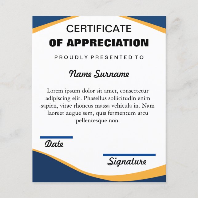Certificate of Completion & APPRECIATION Template (Frente)